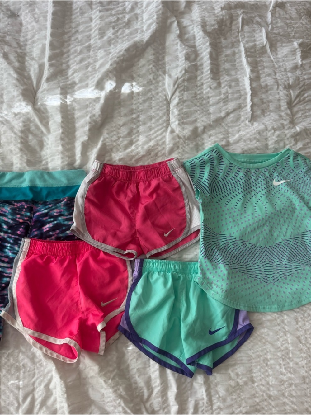 Nike Girls Athletic Set - Mint Green, Hot Pink, Teal, Purple